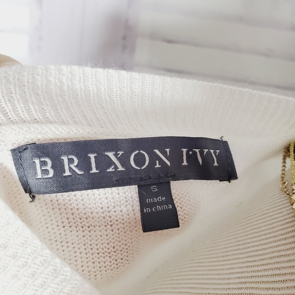 BRIXON IVY SIZE S IVORY WHITE SWEATER SEQUINS TOP #0011 - Picture 11 of 11